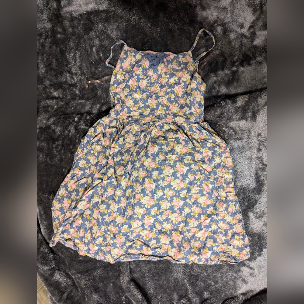 Mossimo Supply Co. Blue and Yellow Mini Dress